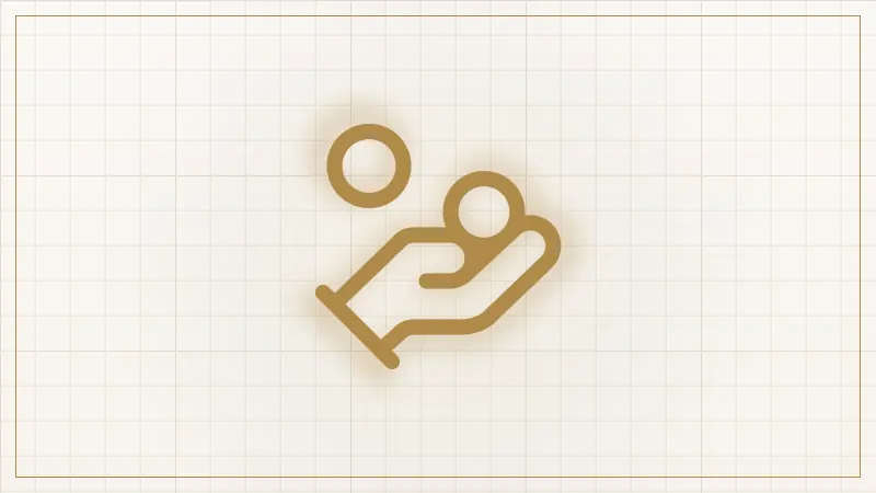 Symbol ruky s mincemi jako označení evidence splátek a závazků